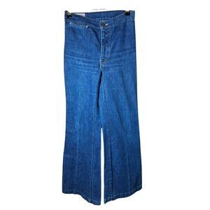 Faded Glory Vtg 70s Flare Bell Bottom Denim Jeans Scovill USA Made Roller Girl